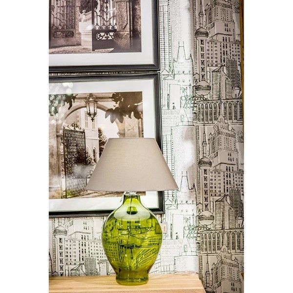 Lampa stołowa Genova - kolor biały, Zielony - L011011215