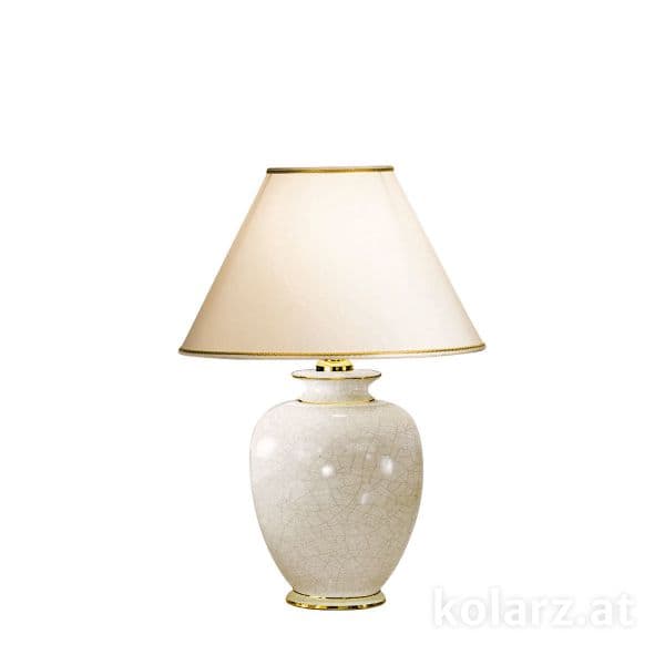 kremowa lampa stołowa z efektem pęknięć