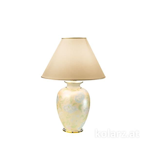 kremowa lampa stołowa z abażurem do salonu