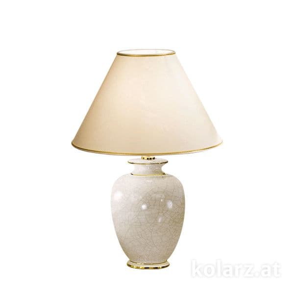 lampa stołowa z kremową podstawą klasyczna