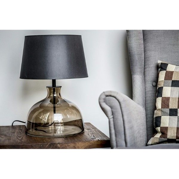 Lampa stołowa Haga - kolor beżowy, transparentny, Czarny - L212175249