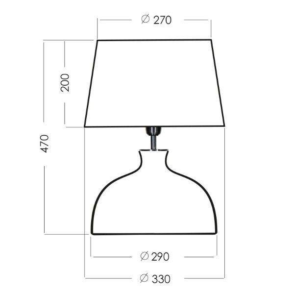 Lampa stołowa Haga - kolor biały, transparentny, Czarny, Szary - L212171249