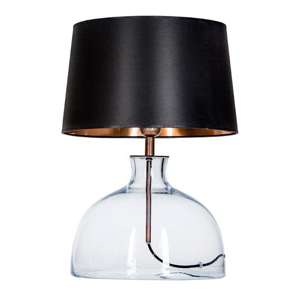 Lampa stołowa Haga - kolor miedź, transparentny, Czarny - L212180260