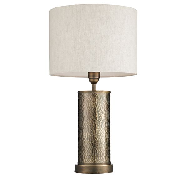 Lampa stołowa Indara - kolor beżowy, brązowy - 71591