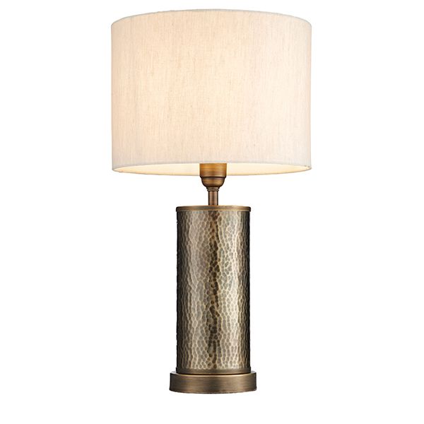 Lampa stołowa Indara - kolor beżowy, brązowy - 71591