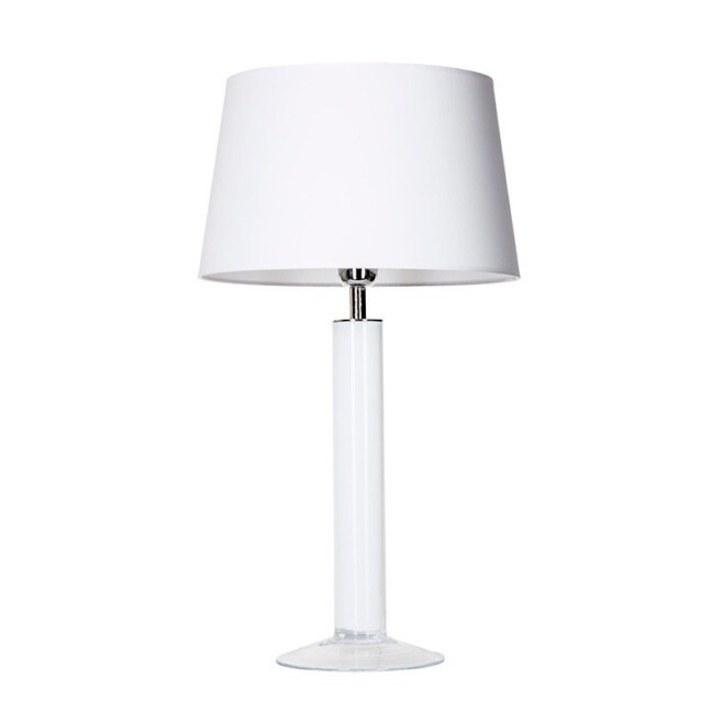 biała niska lampa stołowa do salonu nowoczesna