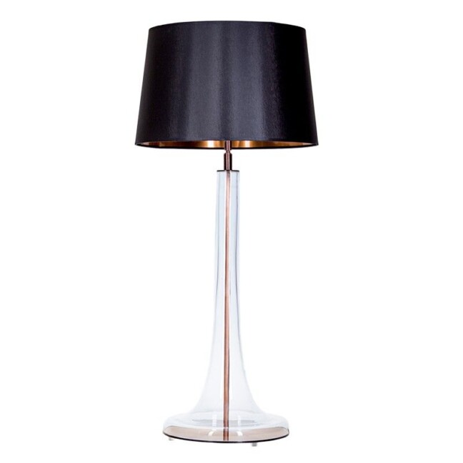 nowoczesna elegancka lampa stołowa z czarnym abażurem