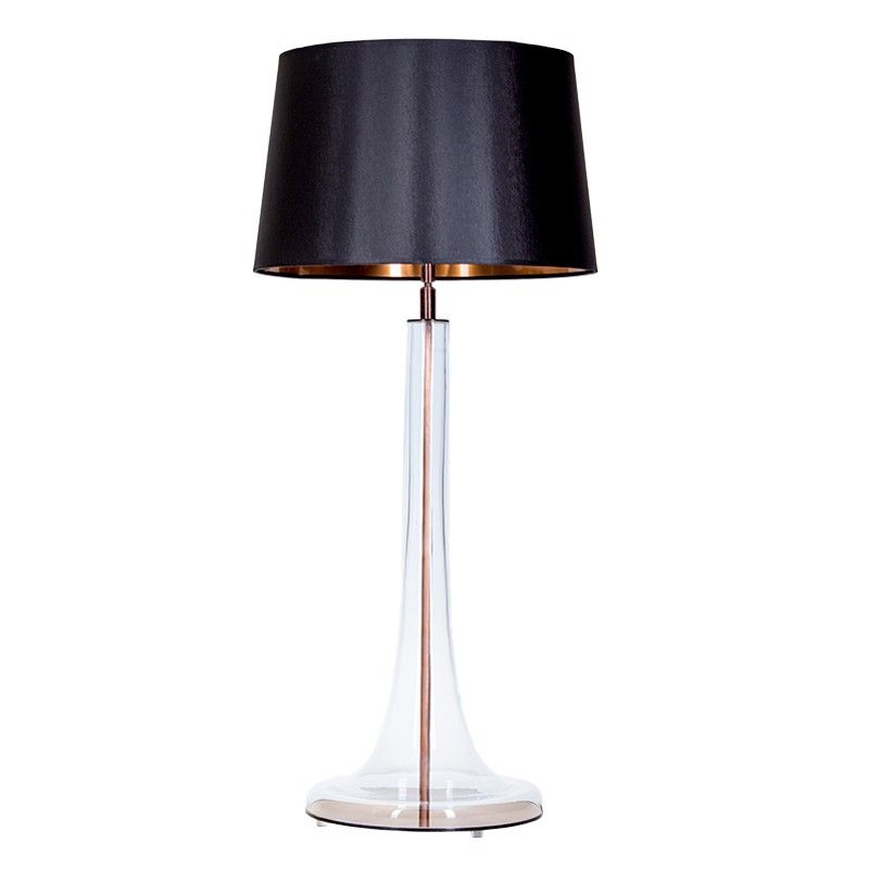 Lampa stołowa Lozanna - kolor połysk, transparentny, Czarny - L214018255