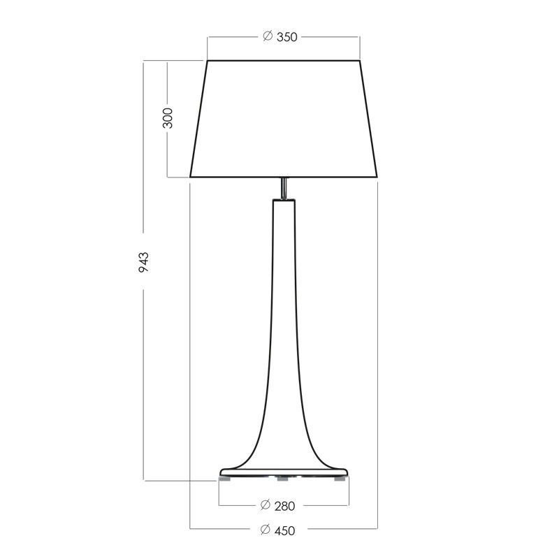 Lampa stołowa Lozanna - kolor połysk, transparentny, Czarny - L214018255