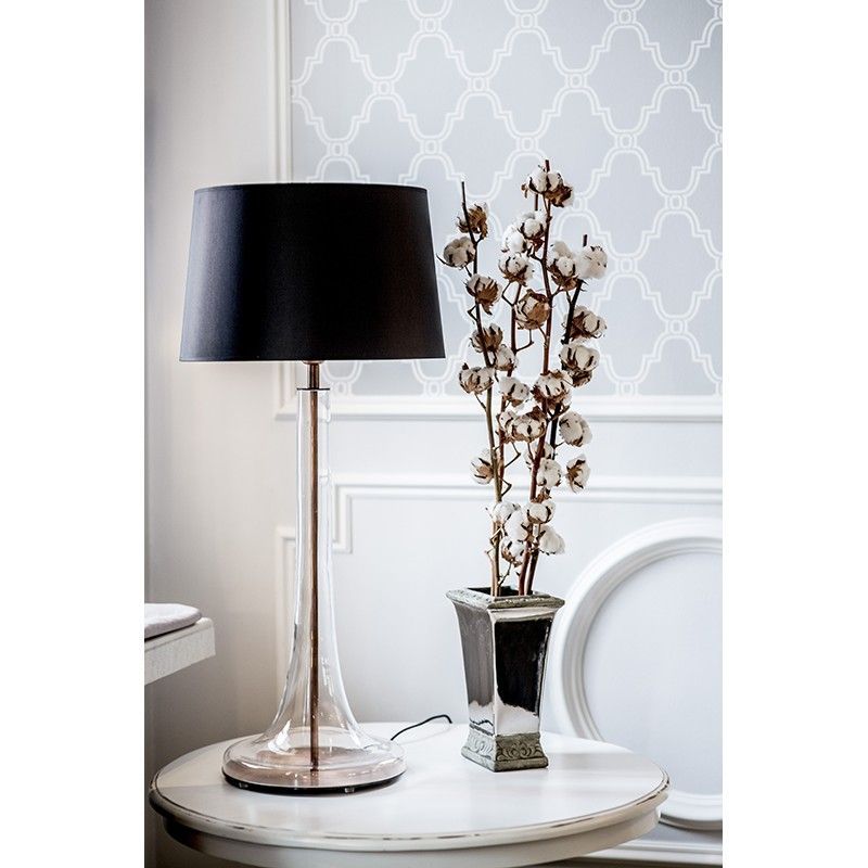 Lampa stołowa Lozanna - kolor połysk, transparentny, Czarny - L214018255