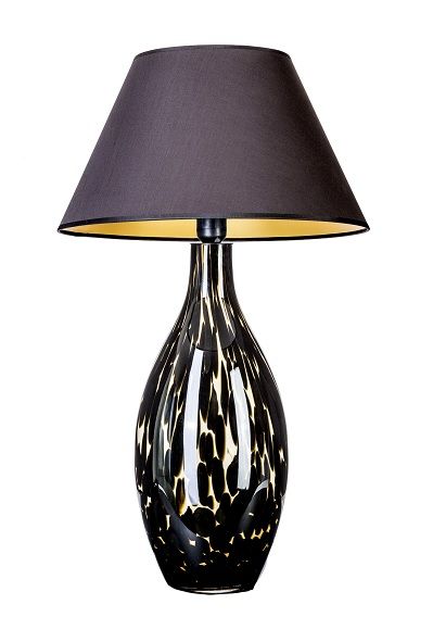 ceramiczna lampa stołowa z abażurem w kolorze czarnym
