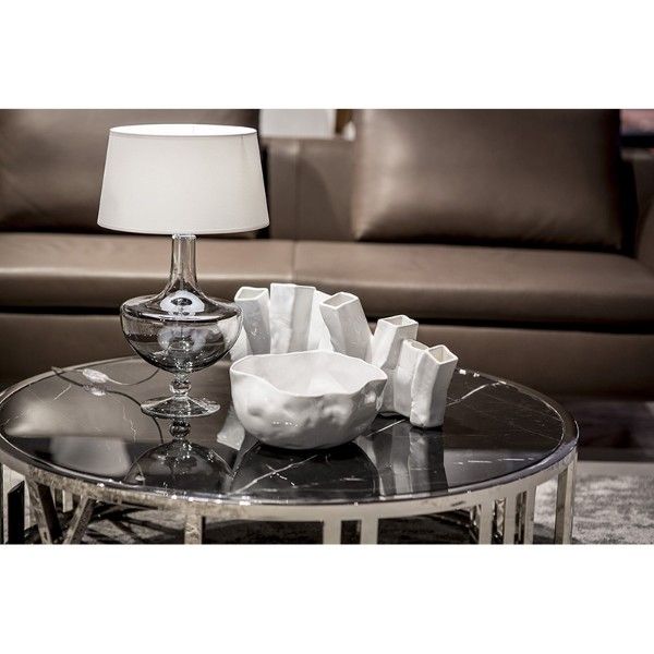 Lampa stołowa Oxford - kolor biały, transparentny, Czarny, Szary - L048311502