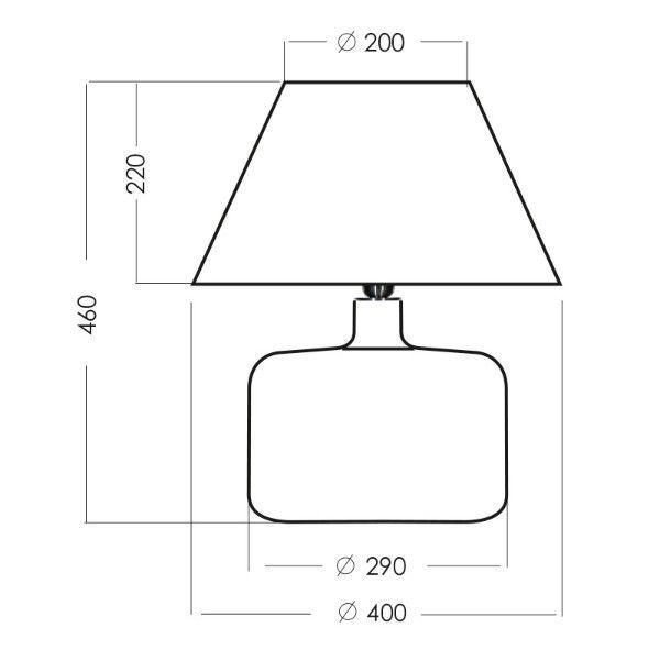 Lampa stołowa Paris - kolor transparentny, złoty, Czarny - L002011214