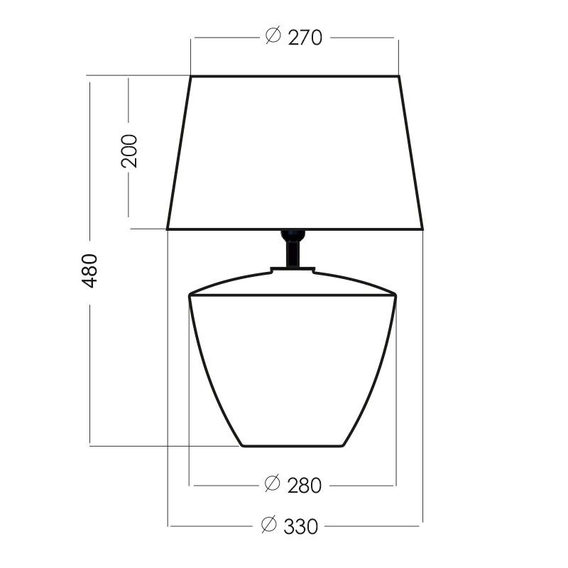 Lampa stołowa Parma - kolor beżowy, połysk, Czarny - L049102248
