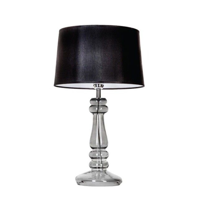 szklana lampa stołowa modern classic czarny abażur