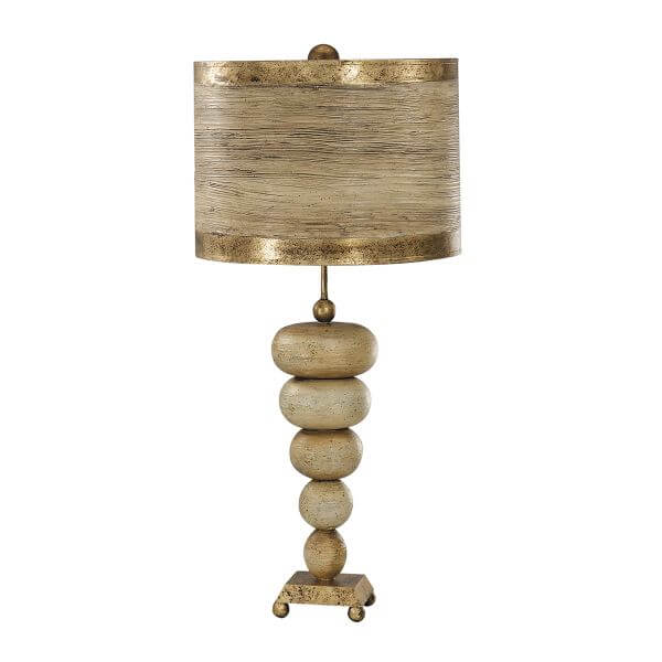 Lampa stołowa Retri - kolor beżowy, brązowy, złoty - FB/RETRO/TL
