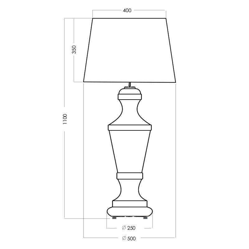 Lampa stołowa Roma Gold - kolor transparentny, złoty, Czarny - L225242257