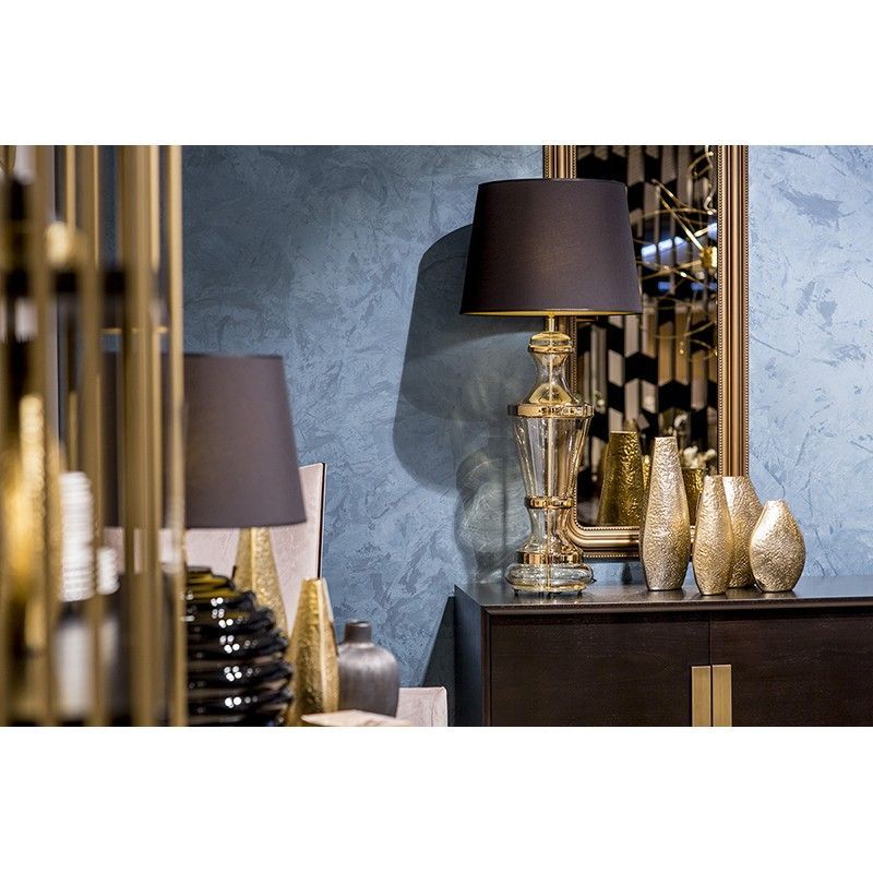 Lampa stołowa Roma Gold - kolor transparentny, złoty, Czarny - L225242257