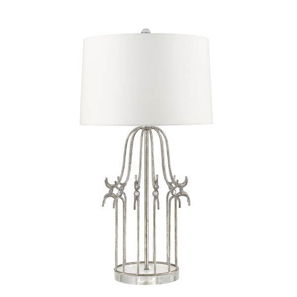 Lampa stołowa Stela - kolor biały, srebrny - GN/STELLA/TL SV
