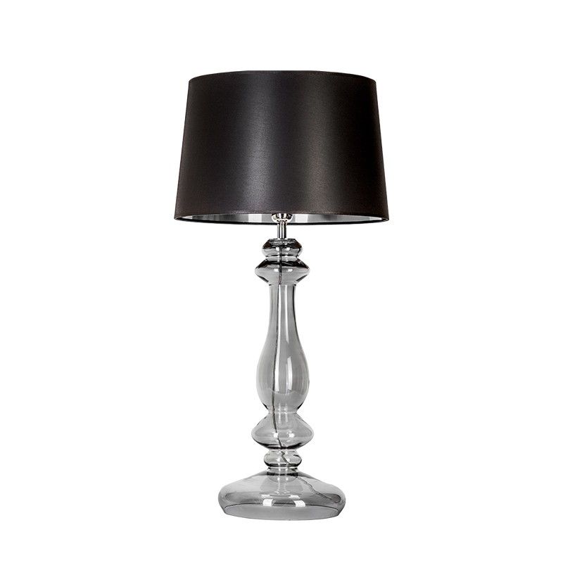 Lampa stołowa Versailles - kolor połysk, transparentny, Czarny, Szary - L204361261