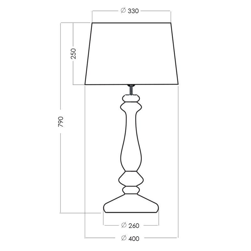 Lampa stołowa Versailles - kolor połysk, transparentny, Czarny, Szary - L204361261