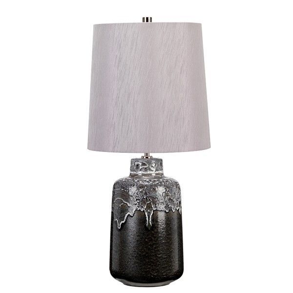 Lampa grafitowa ze srebrnym wykończeniem