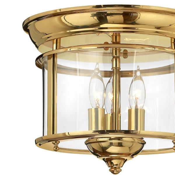 Lampa sufitowa Gentry - kolor mosiądz, transparentny, złoty - HK-GENTRY-F-PB