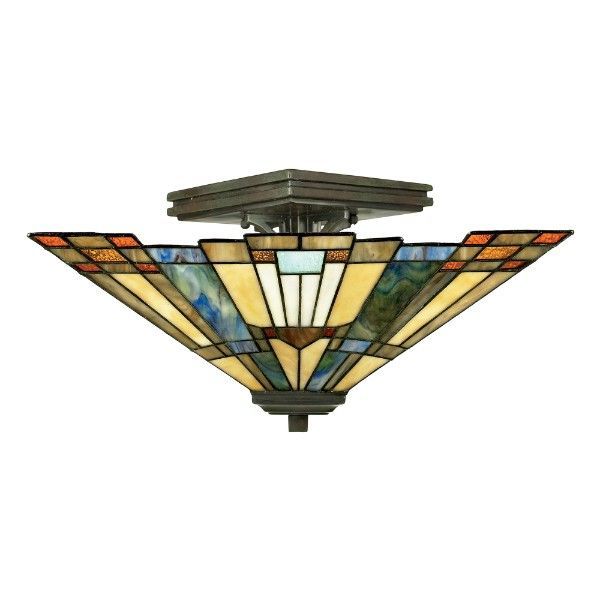 Geometryczna witrażowa lampa do salonu