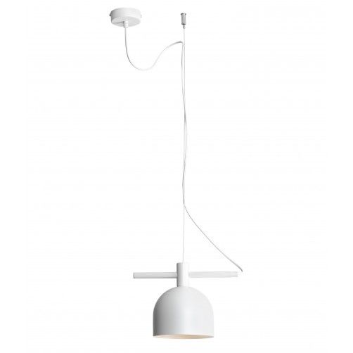 nowoczesna lampa wisząca z białym kloszem