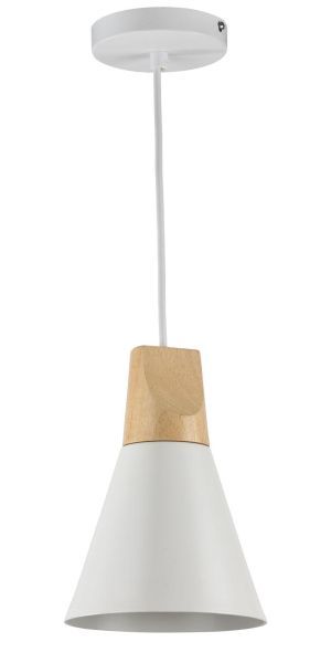 nieduża lampa wisząca do salonu biały klosz