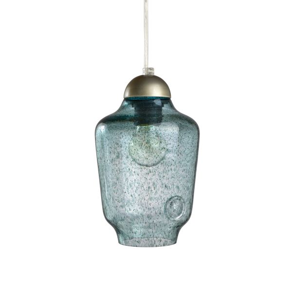 lampa wisząca z niebieskiego szkła
