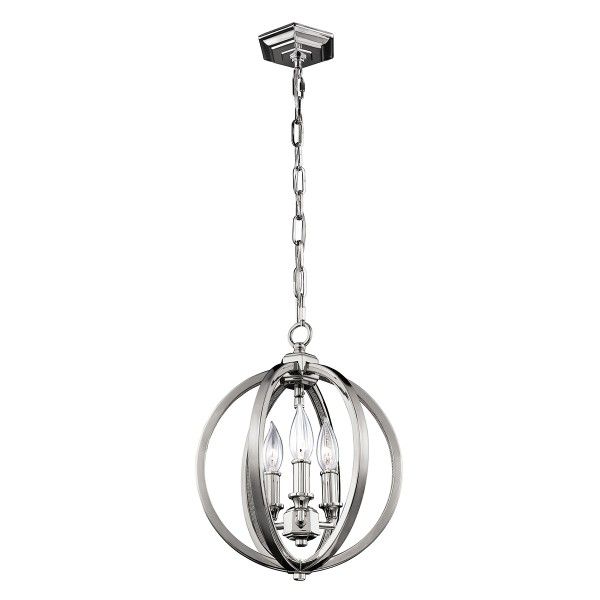 Lampa metalowa kula ze świecznikami do salonu