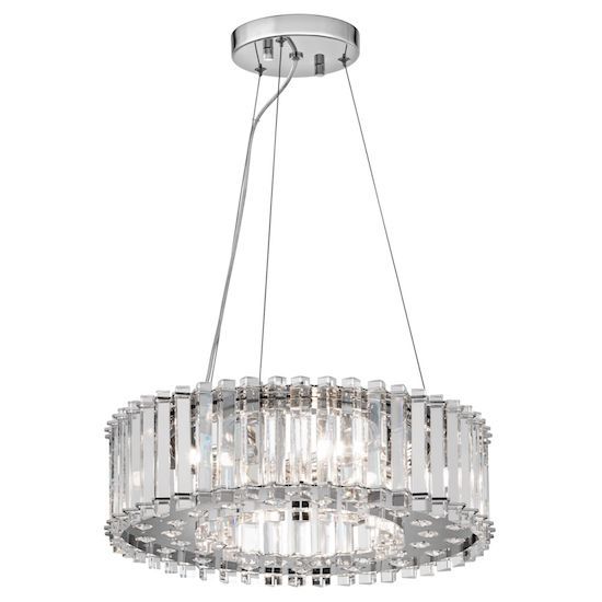 duża lampa kryształowa srebrna do salonu nad stół