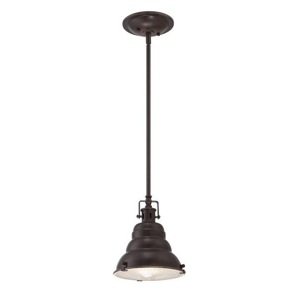 Metalowa lampa w ciemnobrązowej oprawie