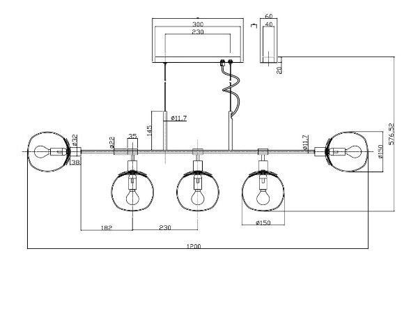 Lampa wisząca Erich - kolor biały, srebrny - MOD221-PL-05-N