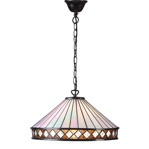 lampa wisząca z dużym kloszem witrażowe szkło