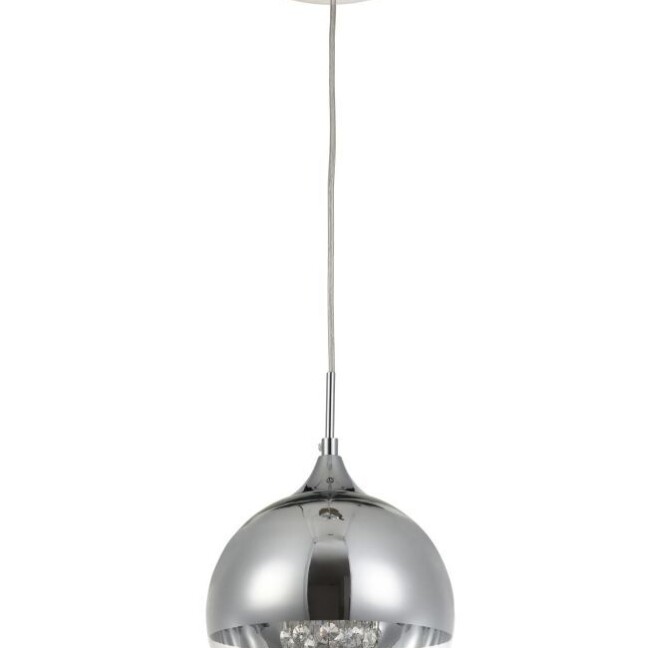lampa wisząca chrom szklany klosz z kryształkami