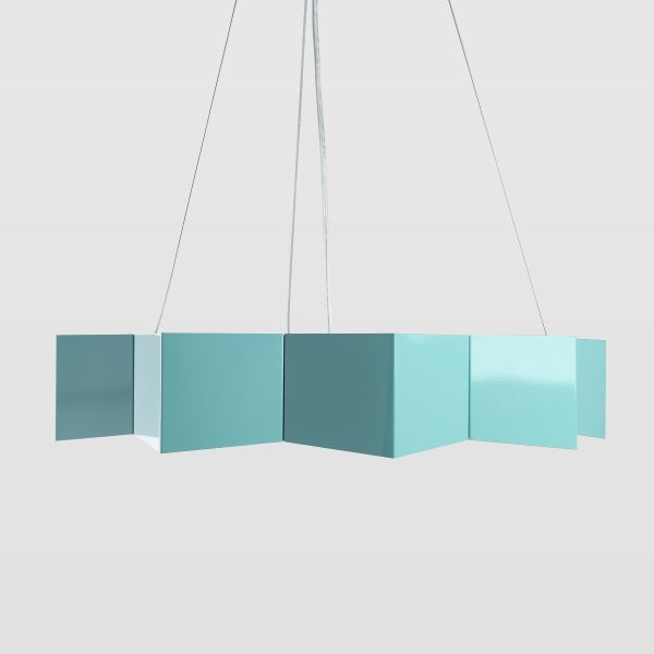 miętowa lampa wisząca do nowoczesnego salonu
