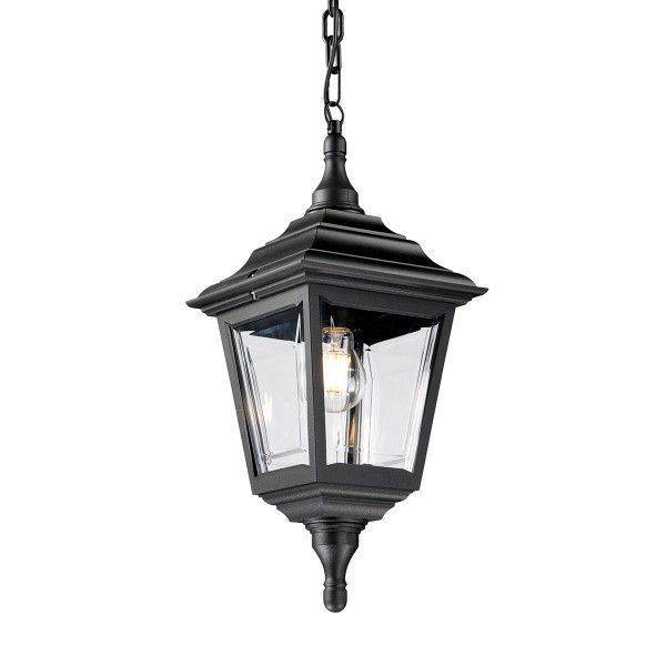 Zewnętrzna lampa wisząca w kolorze czarnym