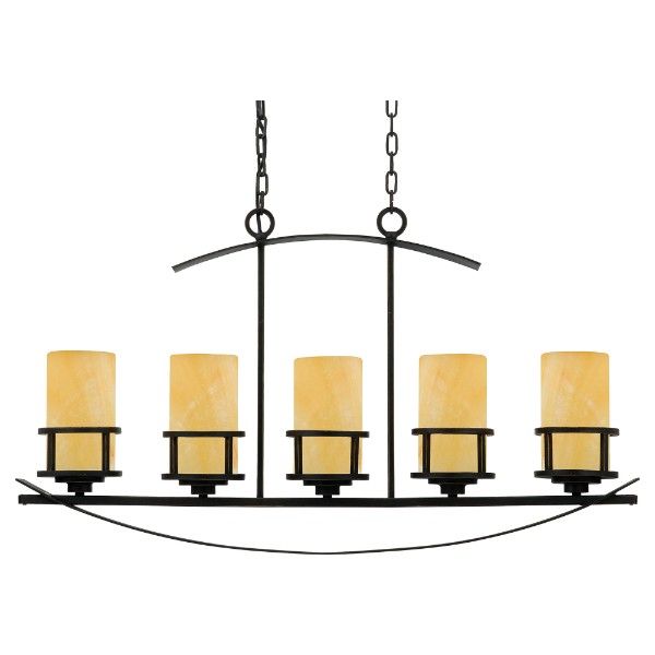 Lampa wisząca Kyle - kolor beżowy, brązowy, żółty - QZ/KYLE5/ISLE