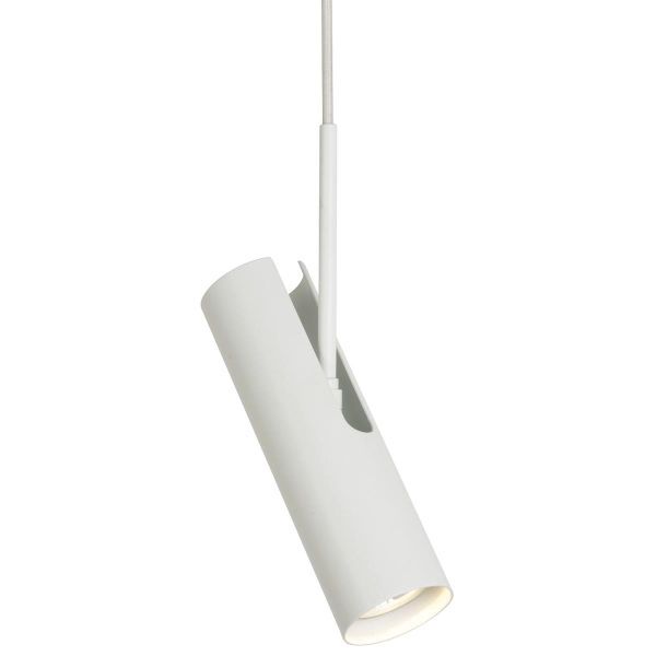 biała lampa wisząca regulowany reflektor