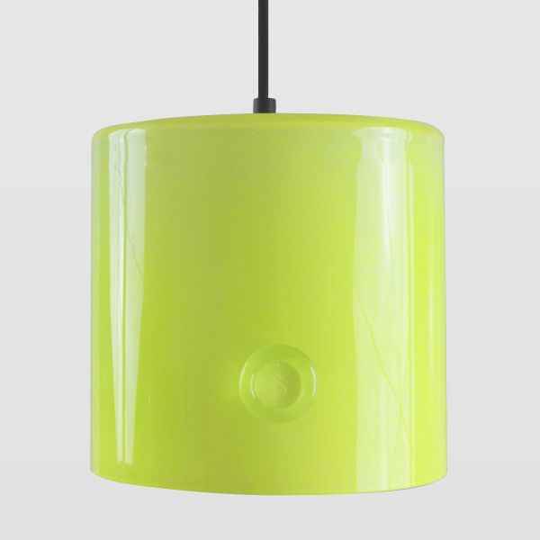 zielona lampa wisząca ze szkła do sypialni