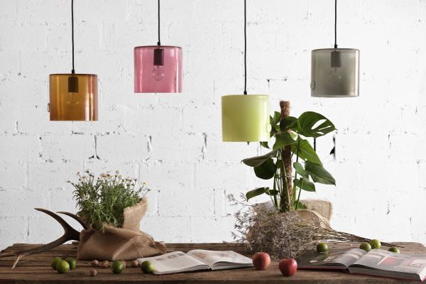 Lampa wisząca Neo - kolor pomarańczowy, transparentny - LGH0420