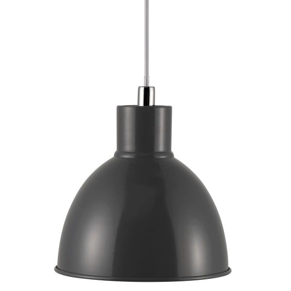 szara lampa wisząca styl scandi metalowa