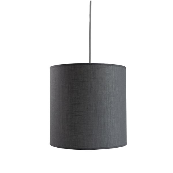lampa wisząca z okrągłym szarym abażurem