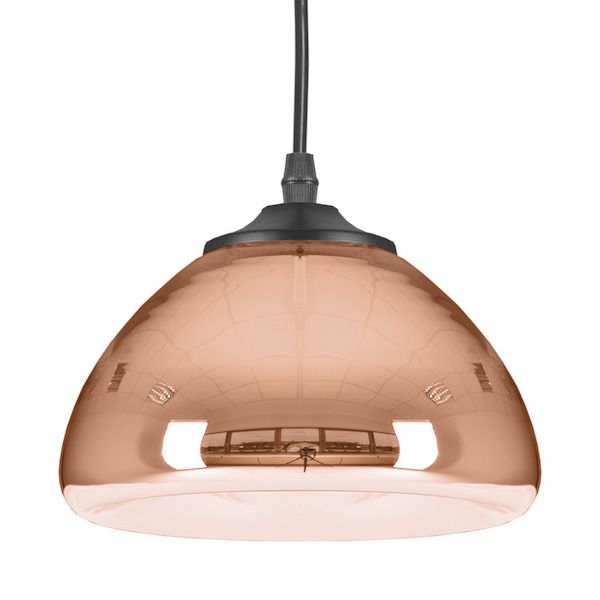 miedziana szklana lampa wisząca w połysku do salonu