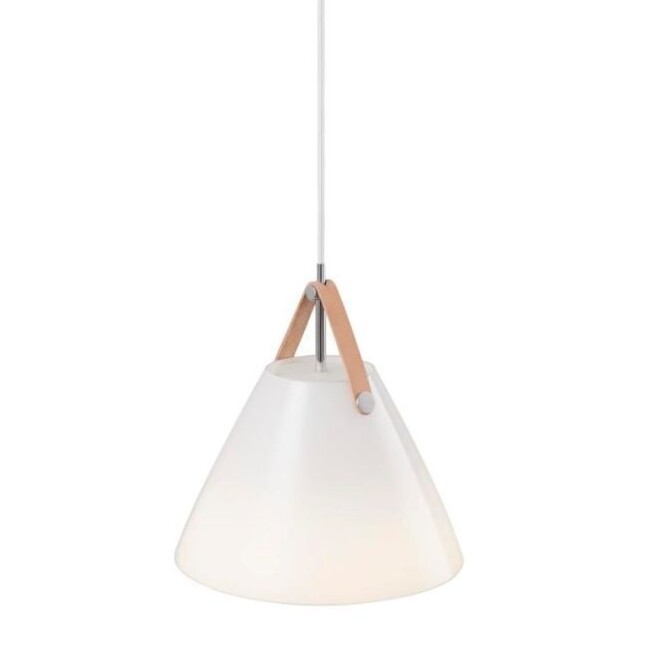 nowoczesna lampa wisząca z białego szkła