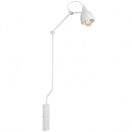 Nowoczesna lampa ścienna Aida - biały klosz na wysięgniku