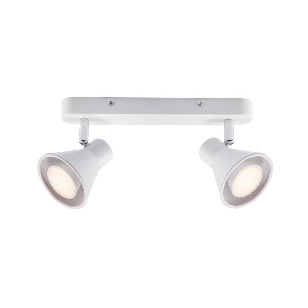 nowoczesna lampa sufitowa z białymi reflektorkami
