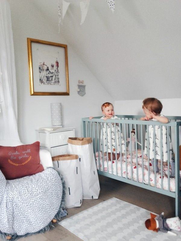 Szara lampka nocna Lovely Dots Grey - abażur w białe kropki